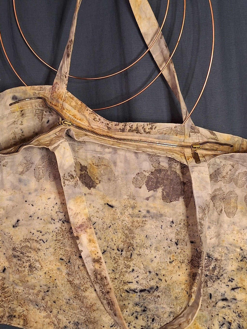 Universal Tote bag – geantă unicat ecoprint | perfectimperfect – detaliu 5