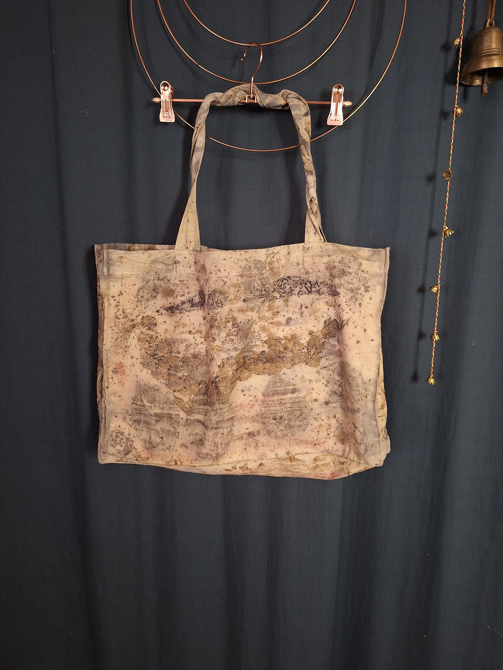 Universal Tote bag – geantă unicat ecoprint, imprimată manual cu frunze | perfectimperfect