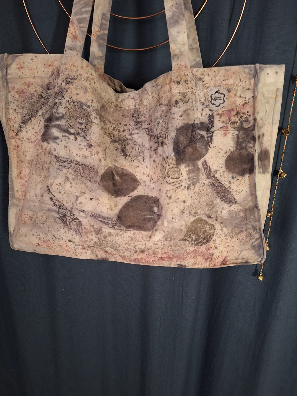 Universal Tote bag – geantă unicat ecoprint | perfectimperfect – detaliu 2