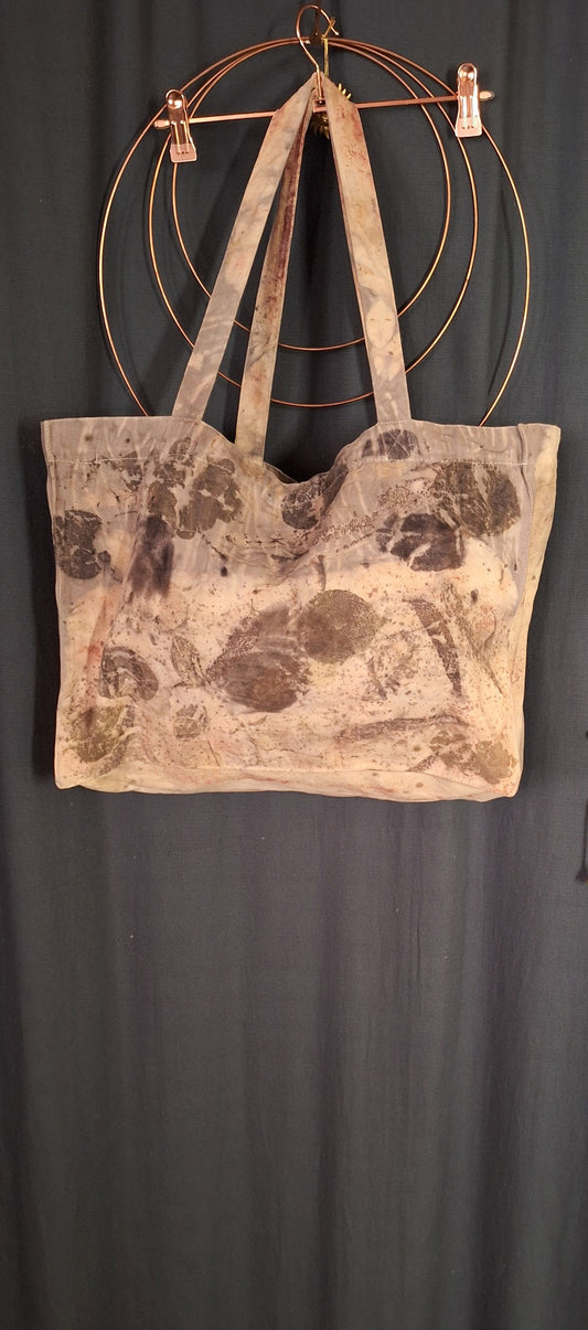 Universal Tote bag – geantă unicat ecoprint, imprimată manual cu frunze | perfectimperfect