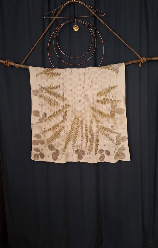 BEBE MUR – bumbac organic 100% – piesă unicat ecoprint cu frunze de mur, pentru bebeluși | perfectimperfect