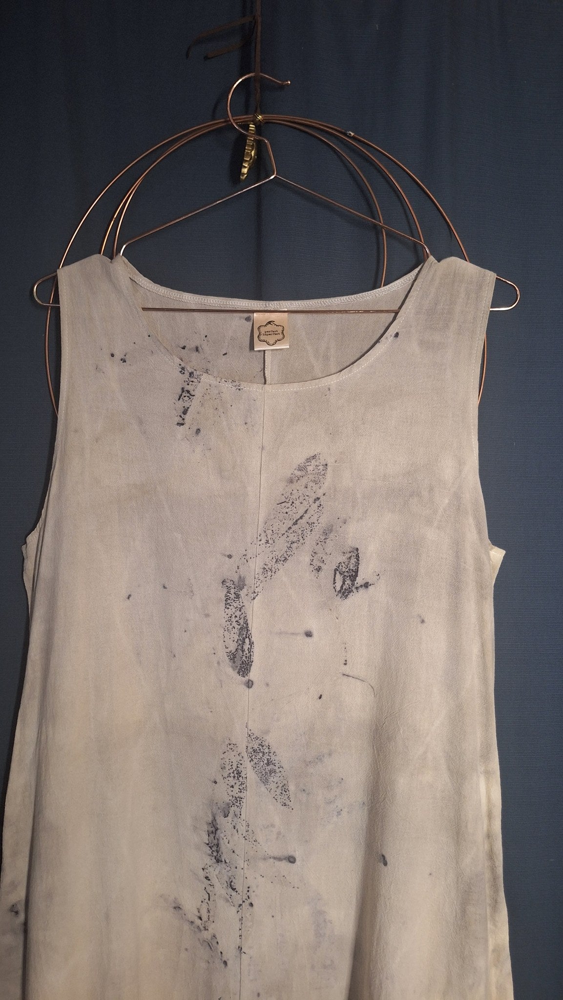 FLOW | Rochie bumbac fără mâneci – frunze imprimate