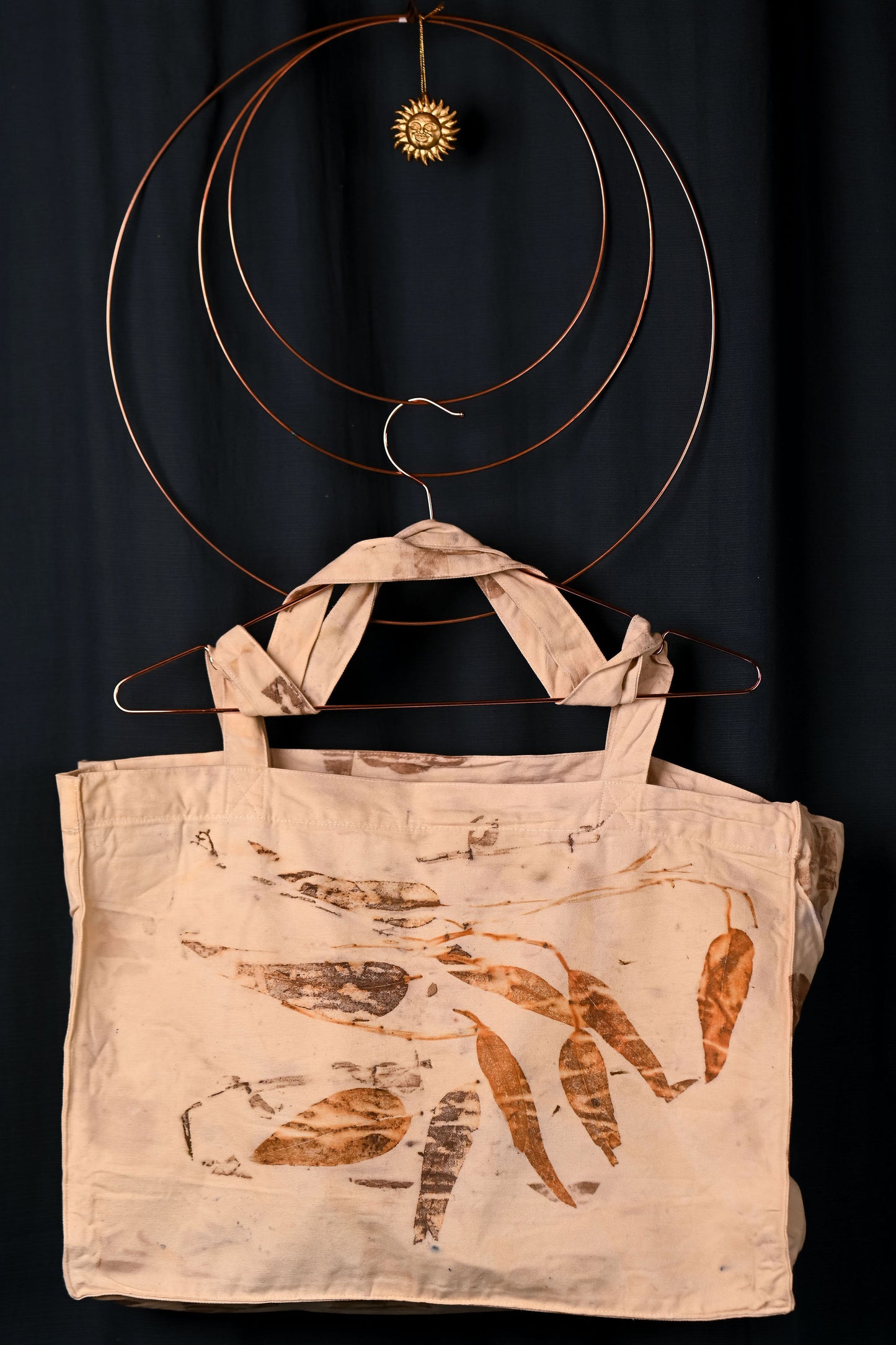 Universal Tote bag Eucalyptus – geantă unicat ecoprint, imprimată manual cu frunze | perfectimperfect