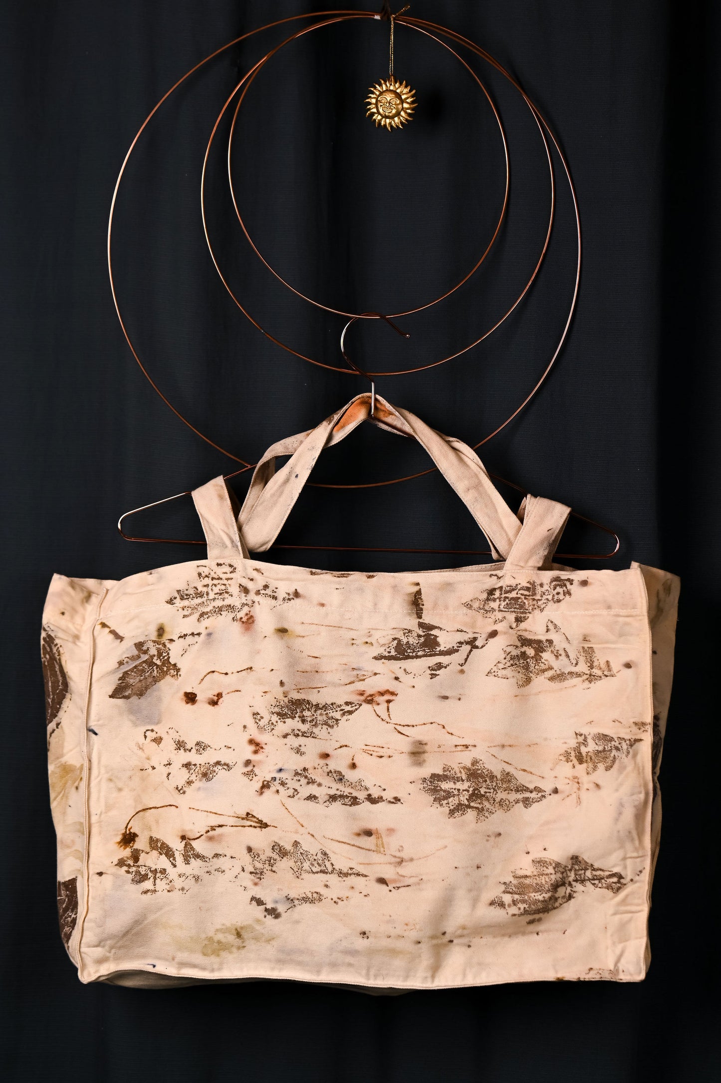 Universal Tote bag Stejar – geantă unicat ecoprint cu frunze de stejar | perfectimperfect
