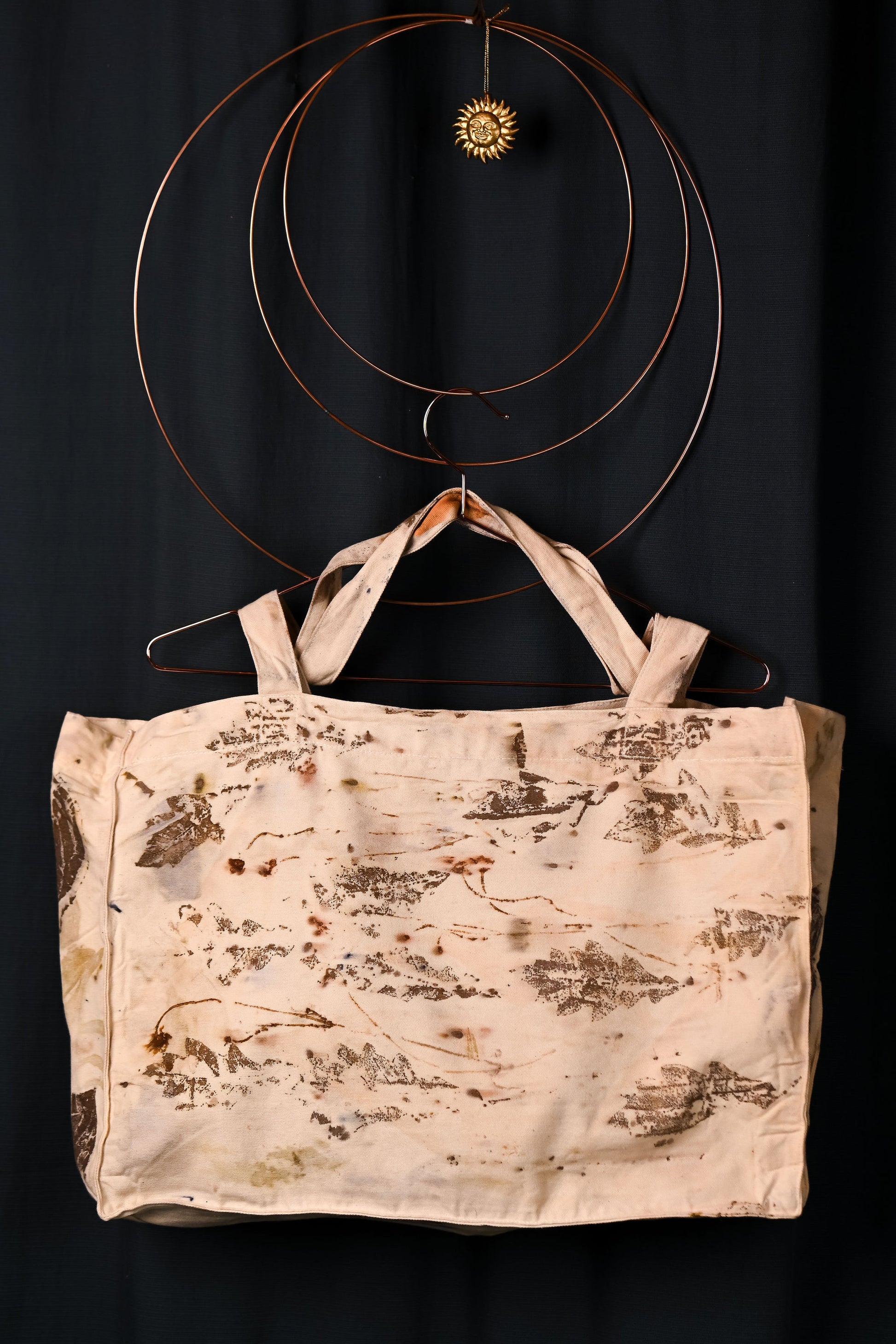 Universal Tote bag Stejar – geantă unicat ecoprint cu frunze de stejar | perfectimperfect