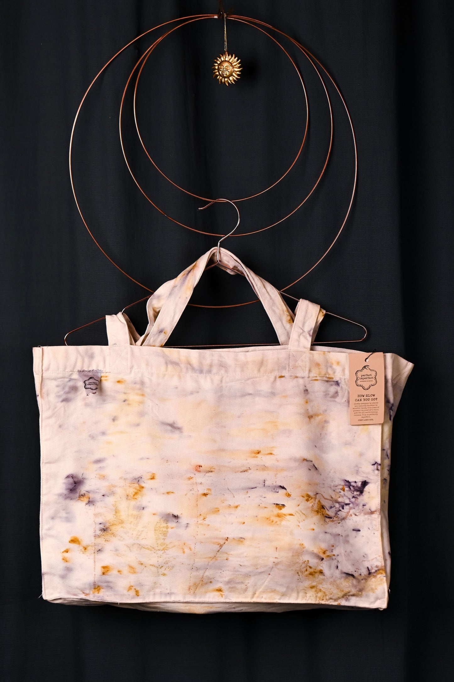 Universal Tote Bag Mist – geantă unicat ecoprint | perfectimperfect – detaliu 5