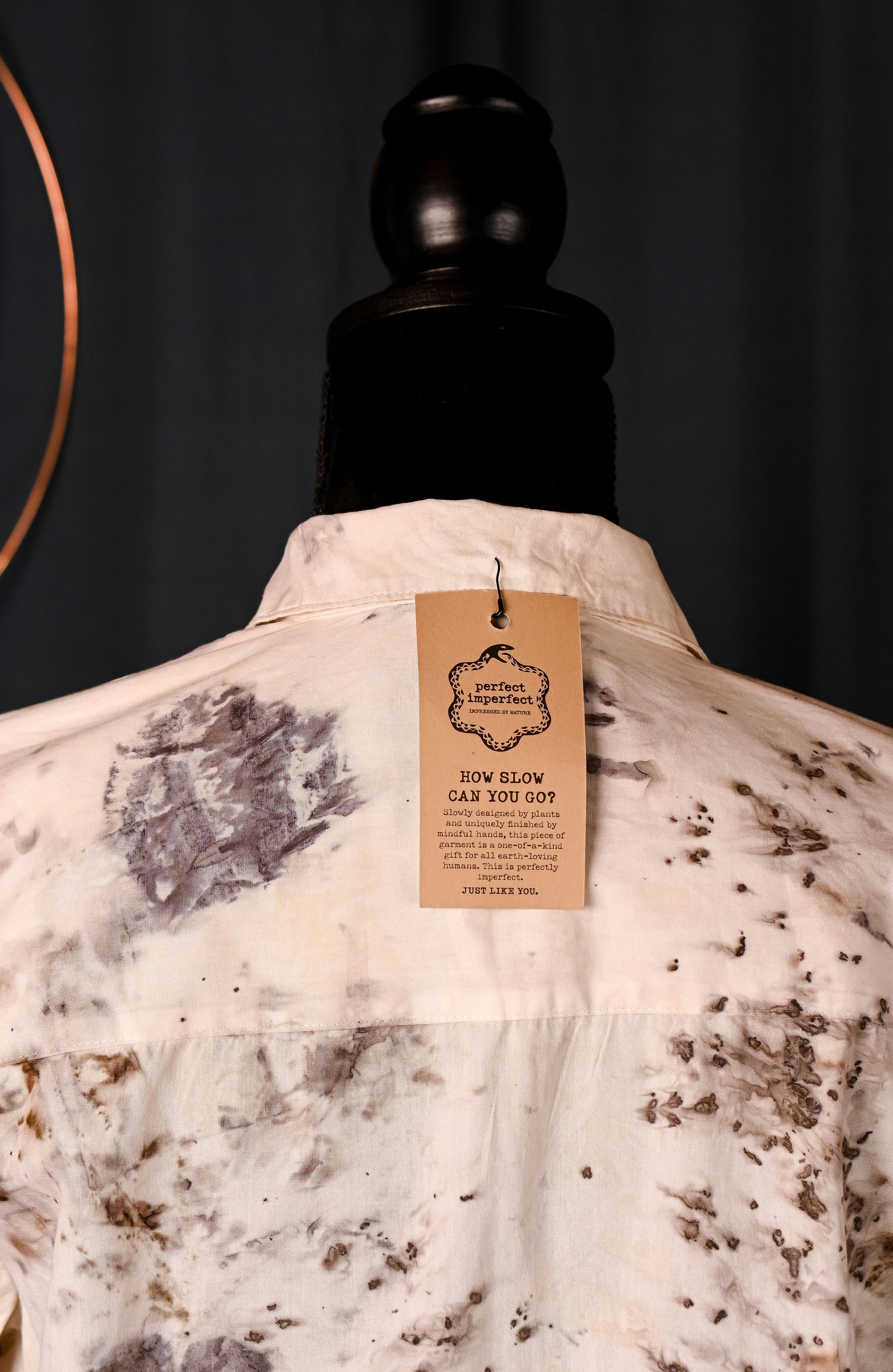 TANIN – Cămașă bumbac 100% – piesă unicat ecoprint | perfectimperfect – detaliu 5